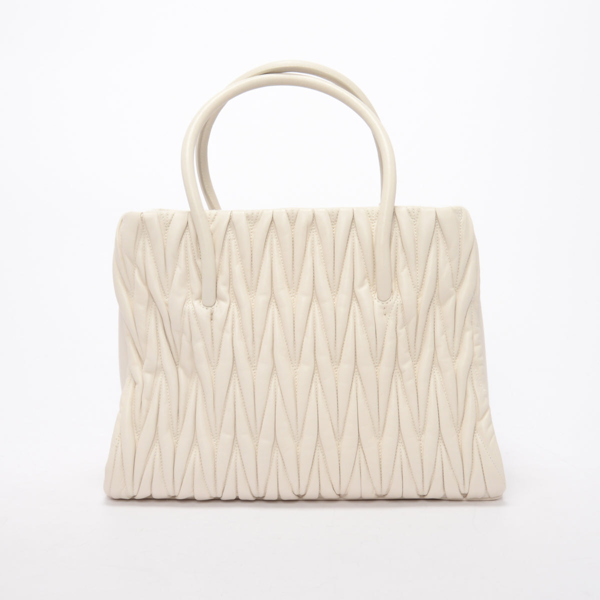 Miu Miu White Matelasse Small Tote