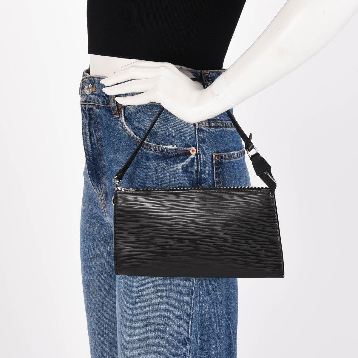 Louis Vuitton Black Epi Leather Pochette Accessoires