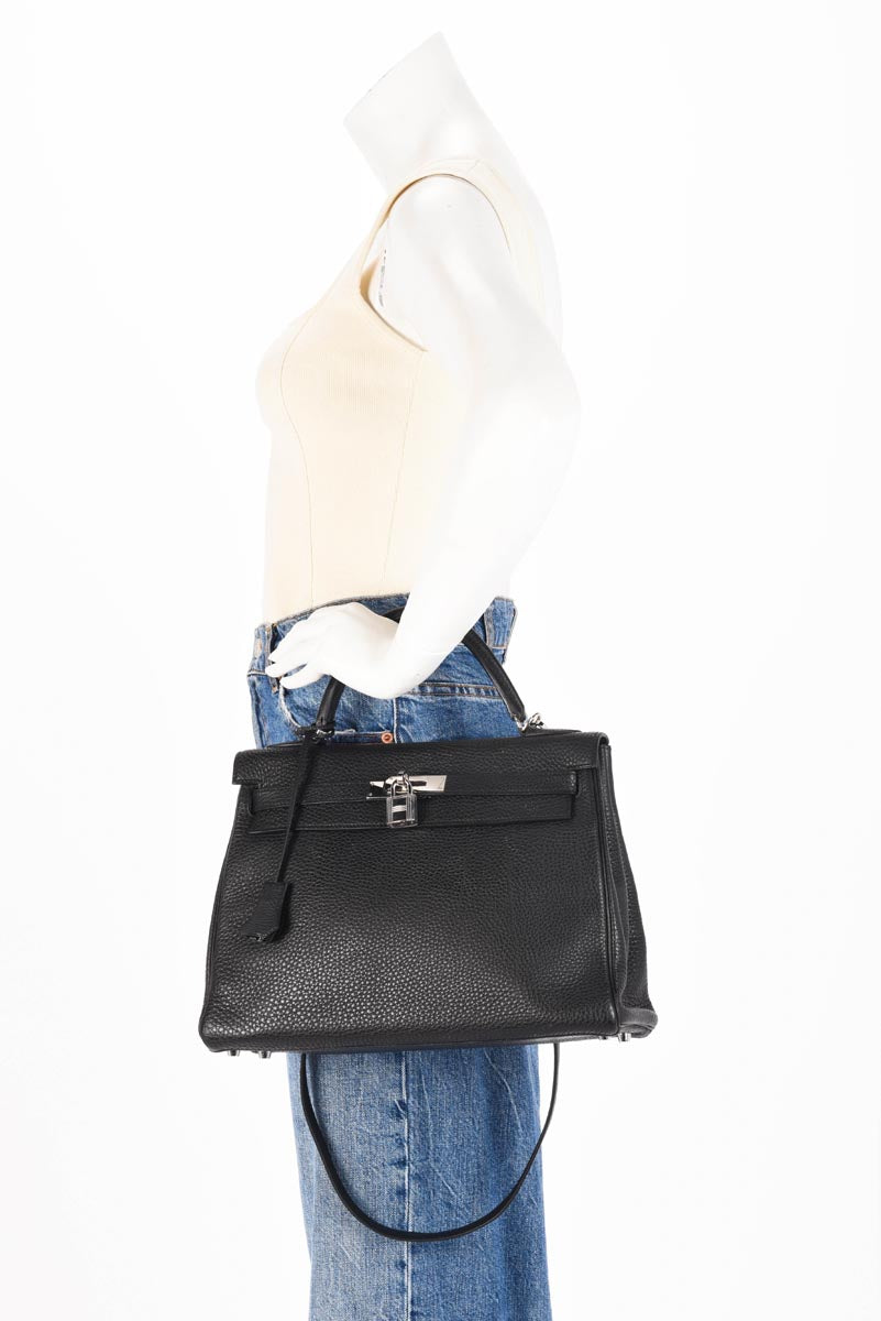 Hermes Black Clemence Kelly 32 PHW
