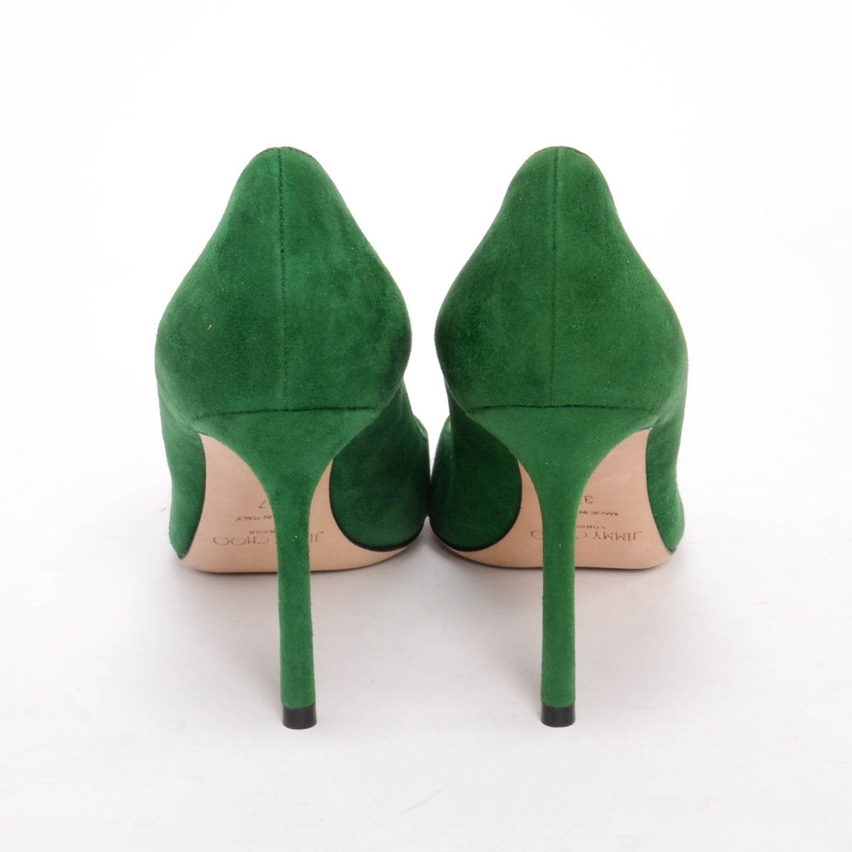 Jimmy Choo Emerald Green Suede Romy 85 Pumps 37