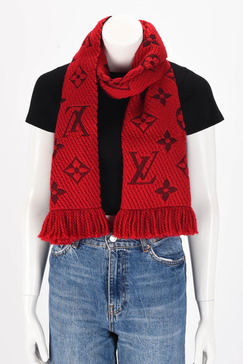 Louis Vuitton Rubis Wool Monogram Logomania Scarf
