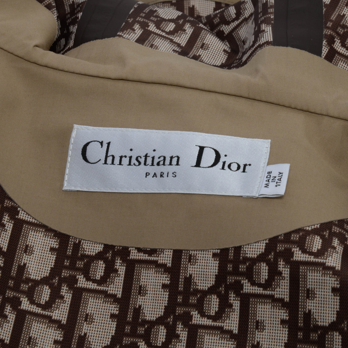 Dior Beige Gabardine Oblique Lined Hooded Zip Jacket S