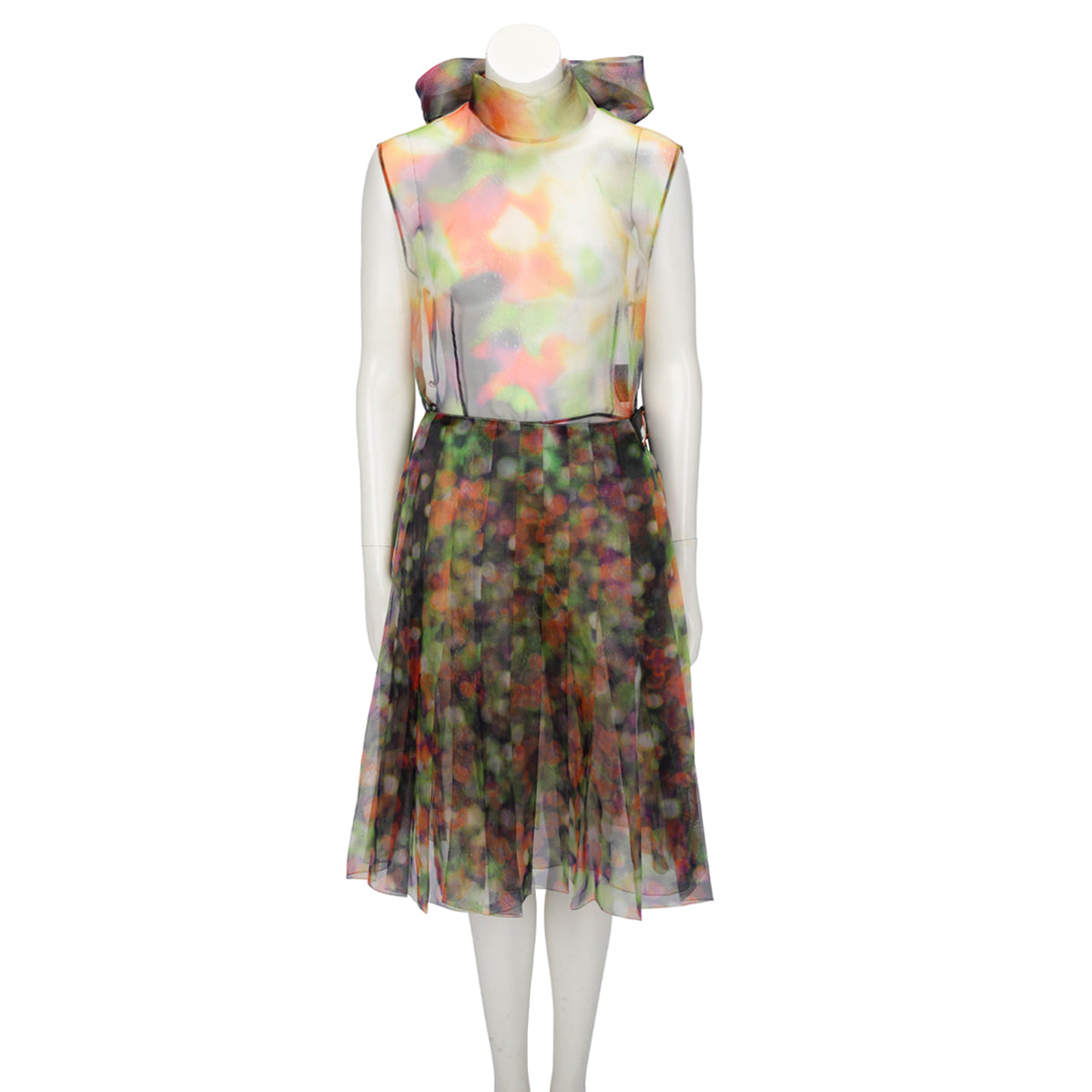 prada organza dress Prada eyelet-detail Organza Midi Dress | Neutrals