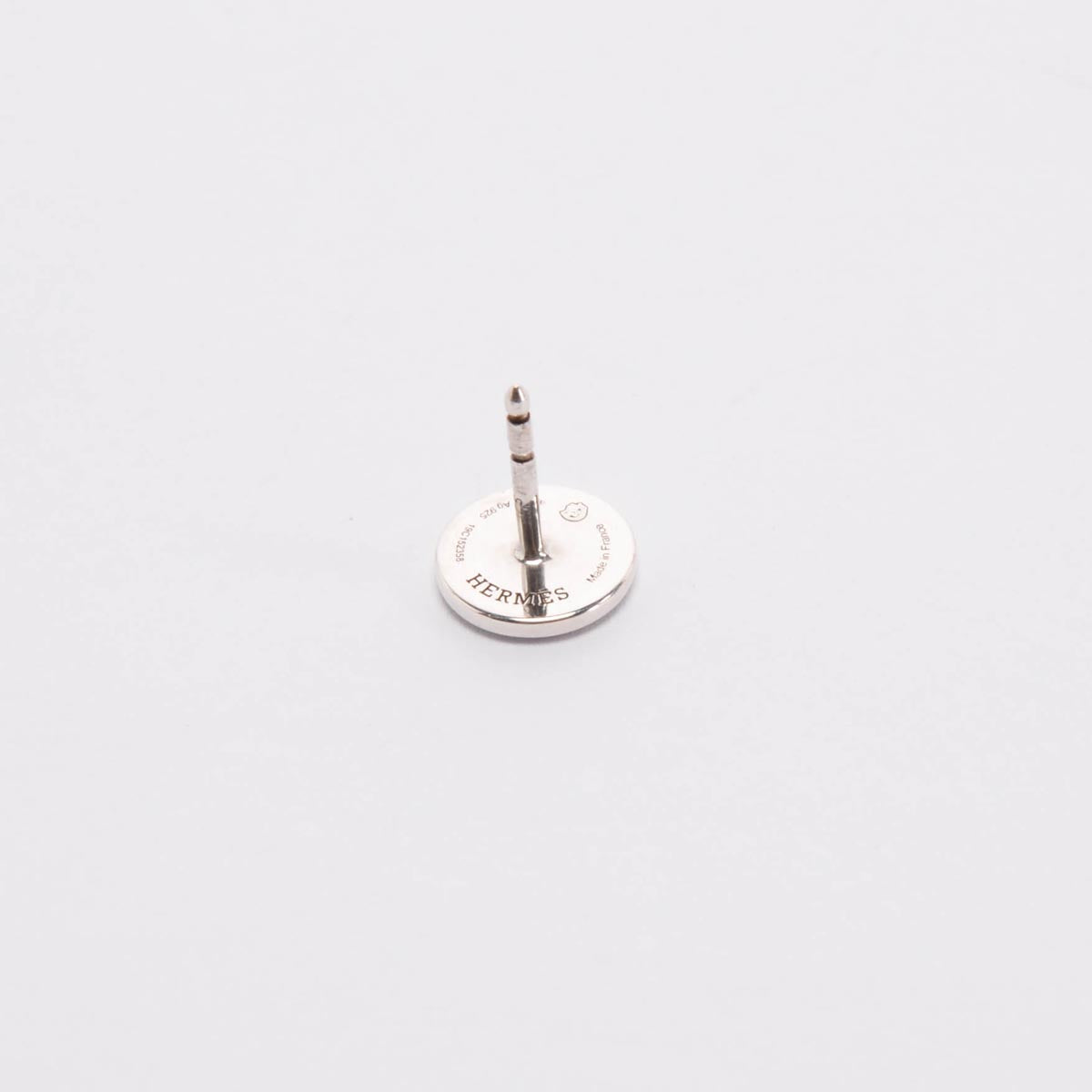 Hermes Sterling Silver Very Small Model Ex-Libris Earrings