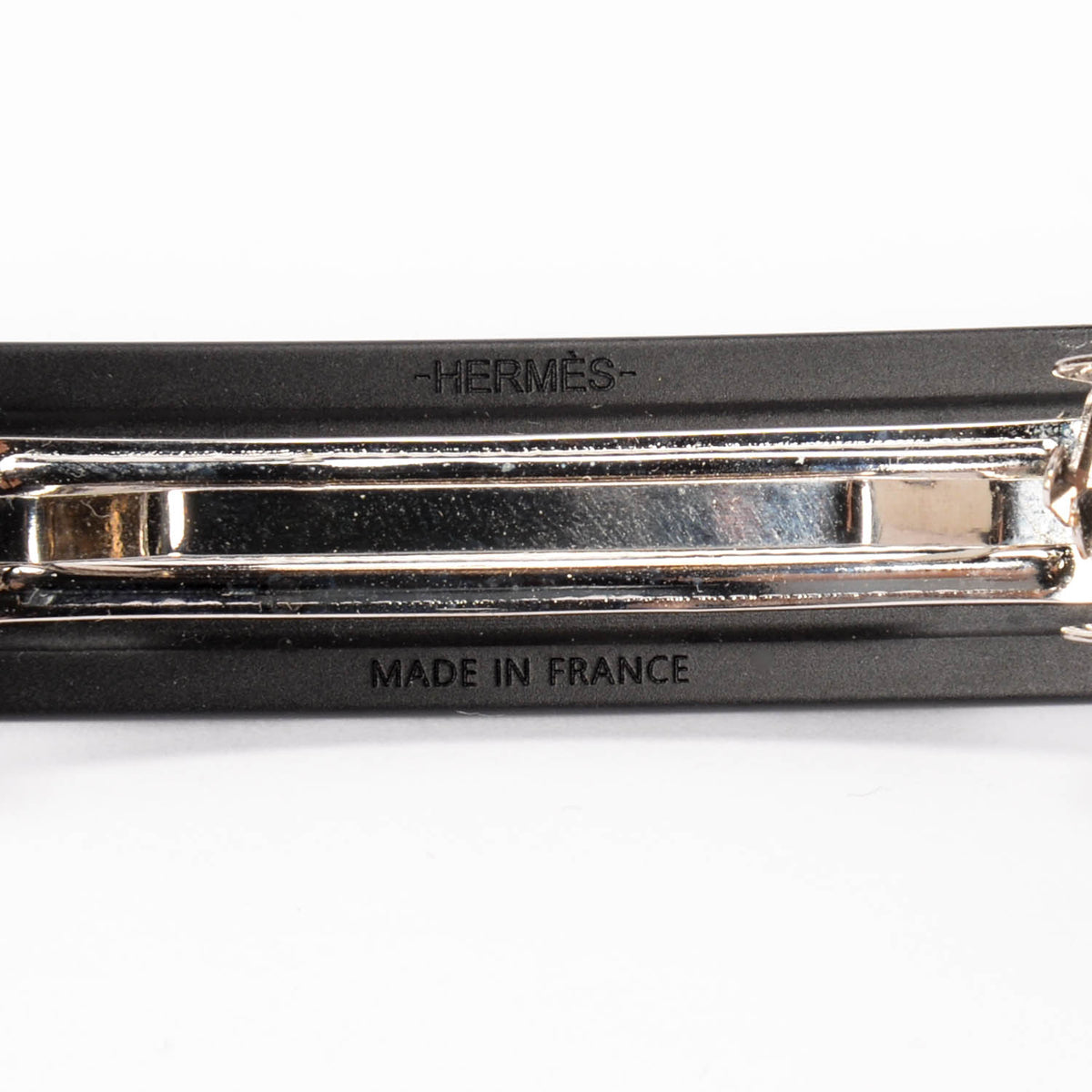 Hermes Black Aluminium Caprice PM Barrette Hair Clip