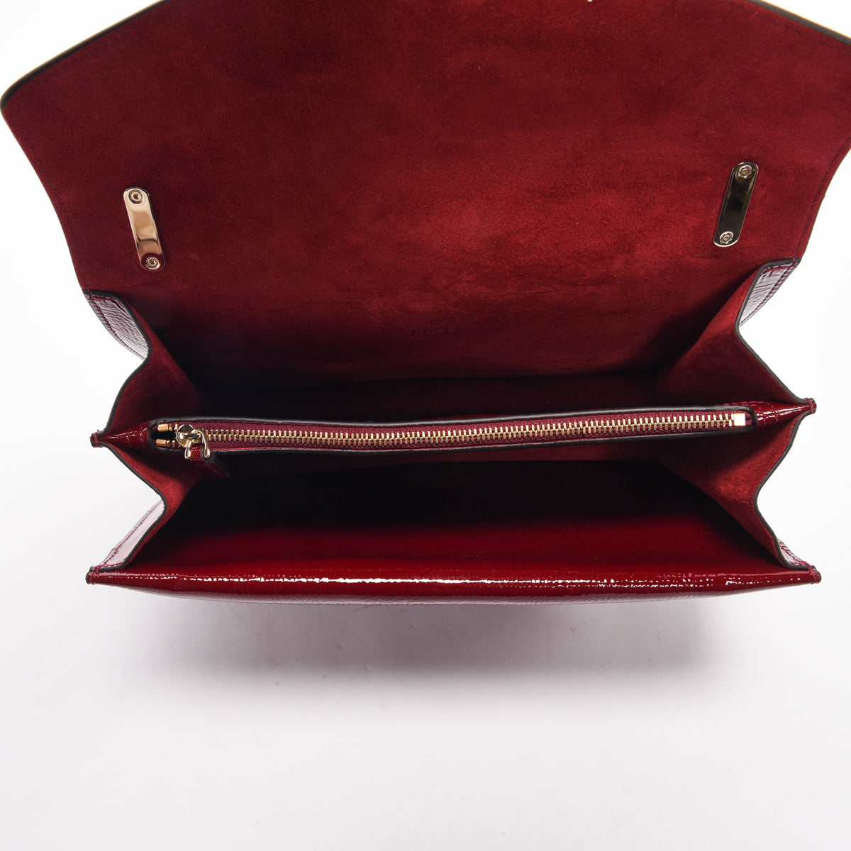 Gucci Rosso Ancora Crinkled Patent Small Dionysus Bag