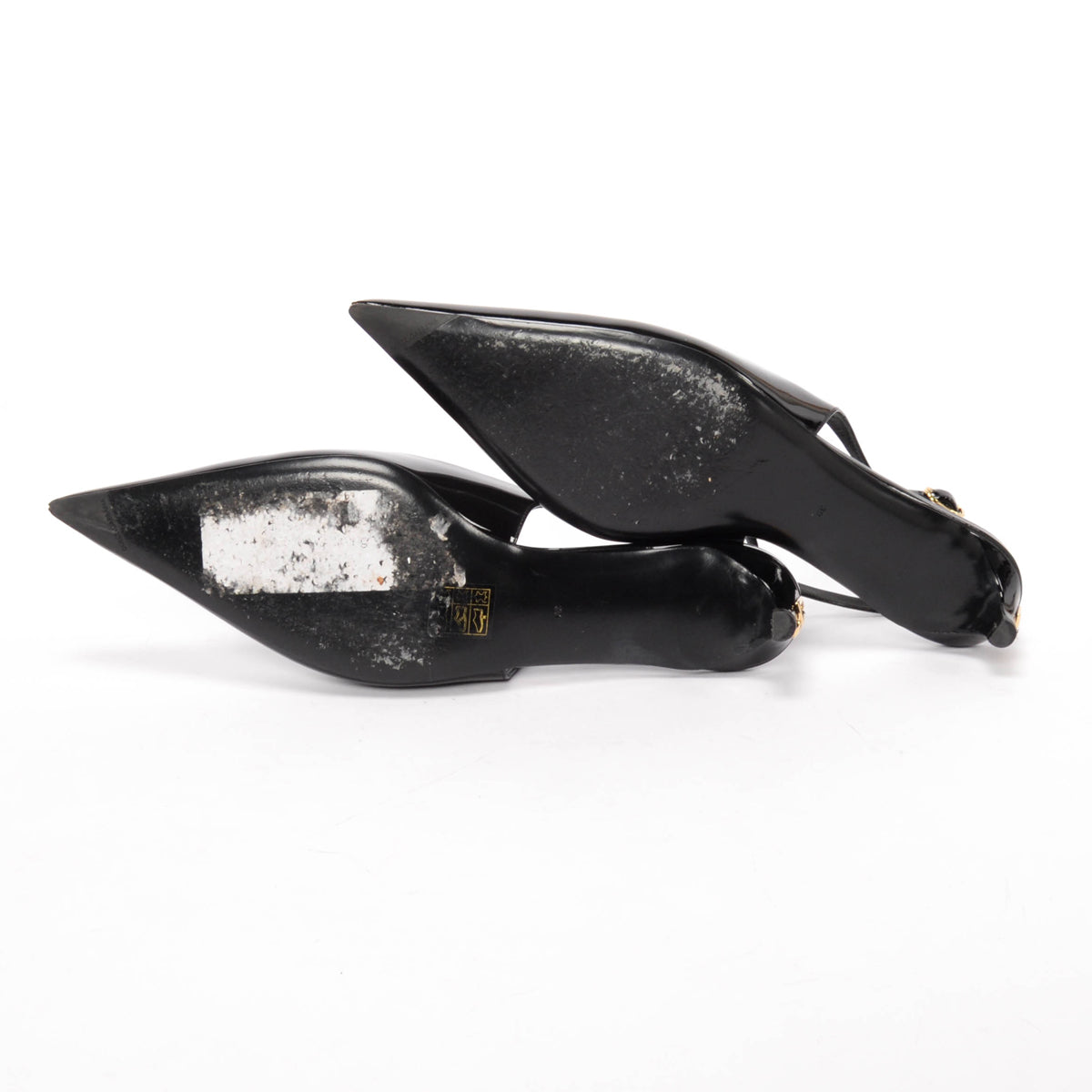 Dolce & Gabbana Black Patent DG Heel Slingback Pumps 39