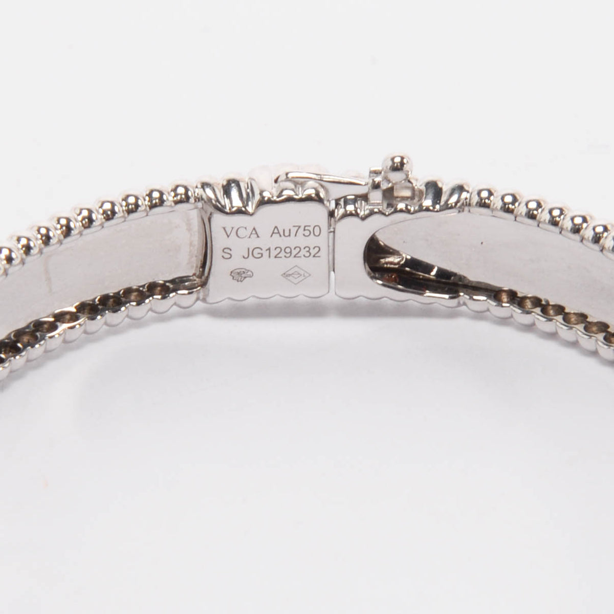 Van Cleef & Arpels 18k White Gold Perlee Signature Bracelet