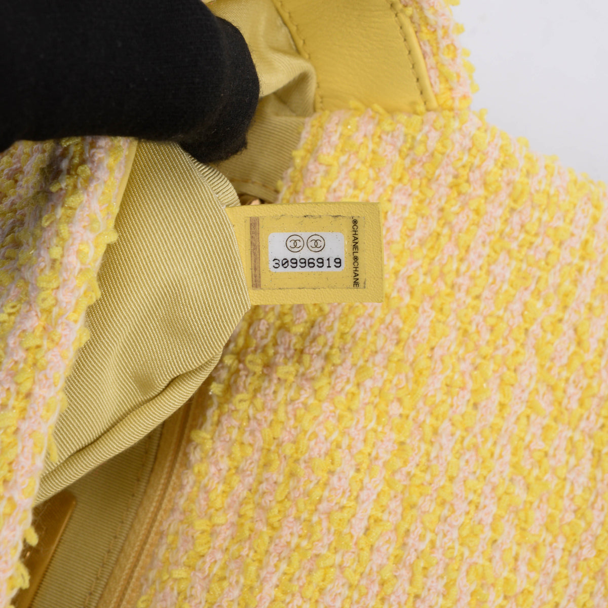 Chanel Yellow Tweed Medium Chanel 19 Shoulder Bag