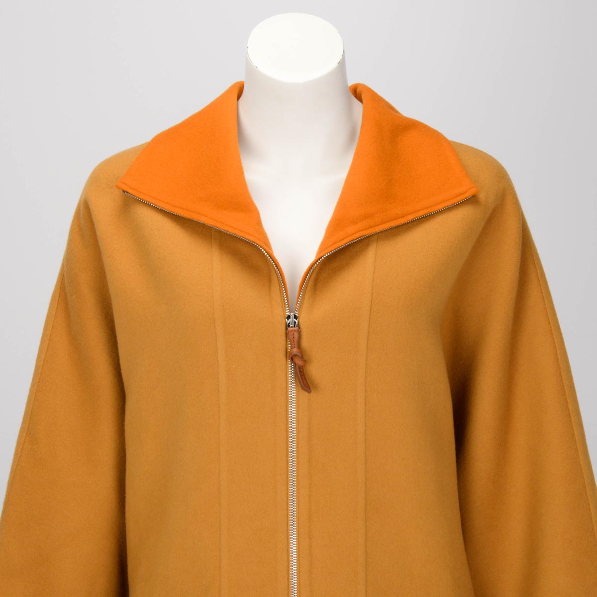 Hermes Mustard & Orange Cashmere Long Zipped Coat
