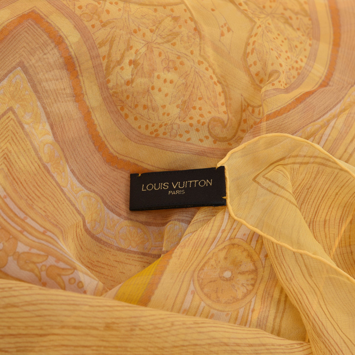 Louis Vuitton Yellow Chiffon Les Decors Parisiens Scarf