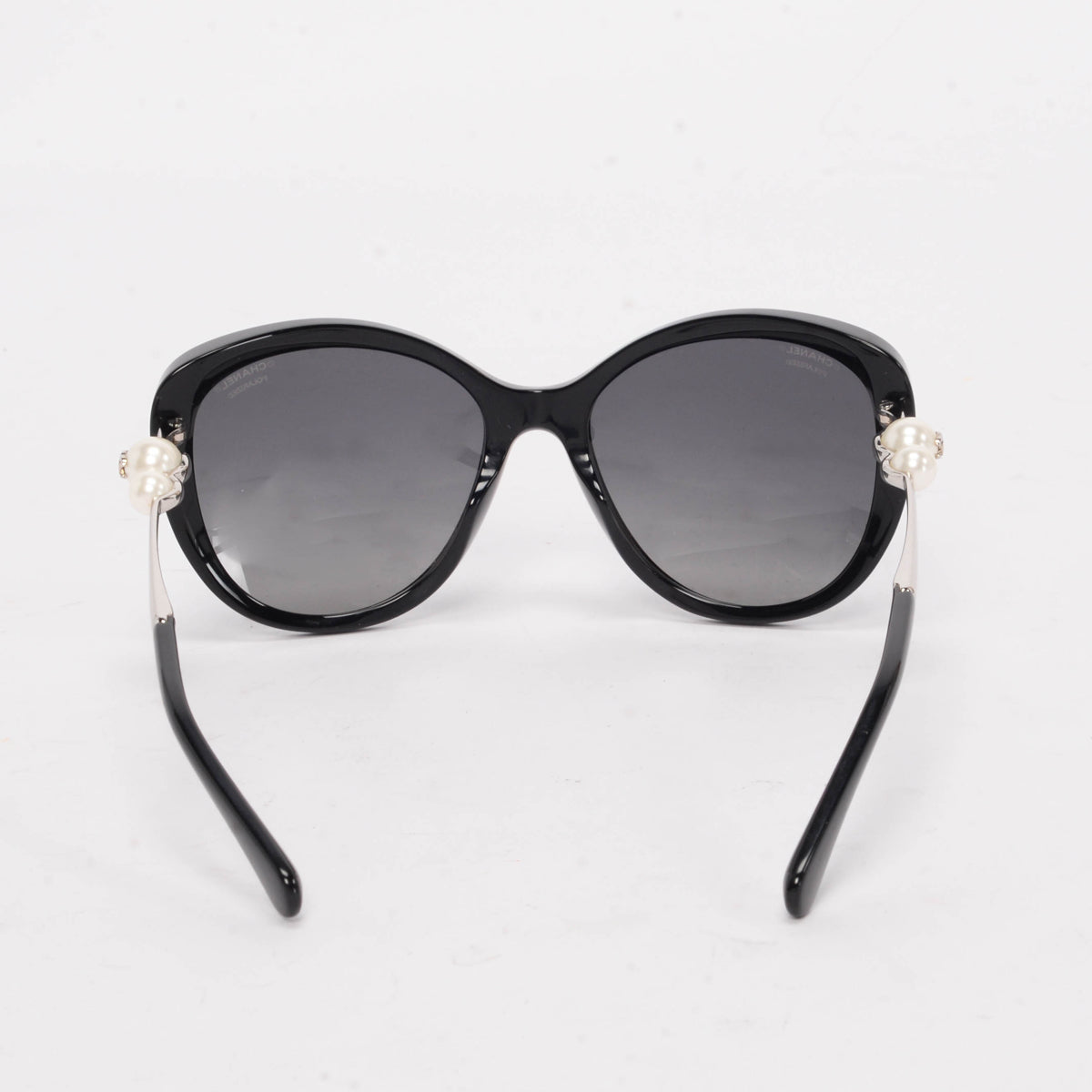 Chanel Black Acetate & Pearl Butterfly Sunglasses