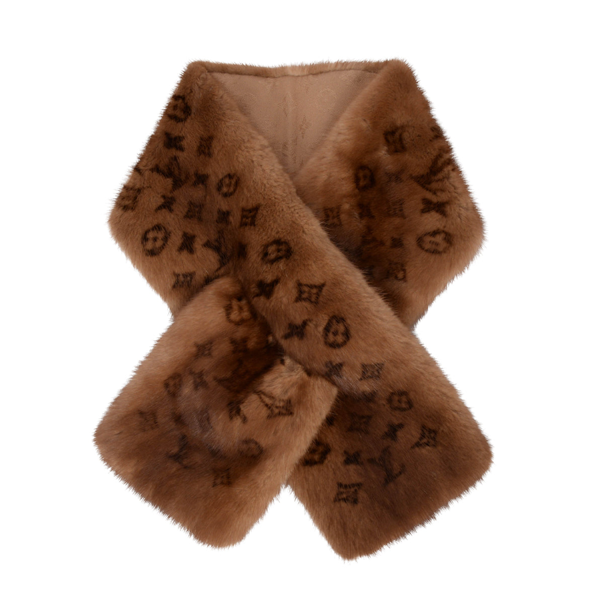 Louis Vuitton Brown Monogram Mink Scarf