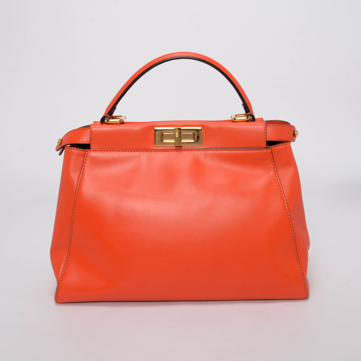 Fendi Orange Nappa Medium Peekaboo Tote