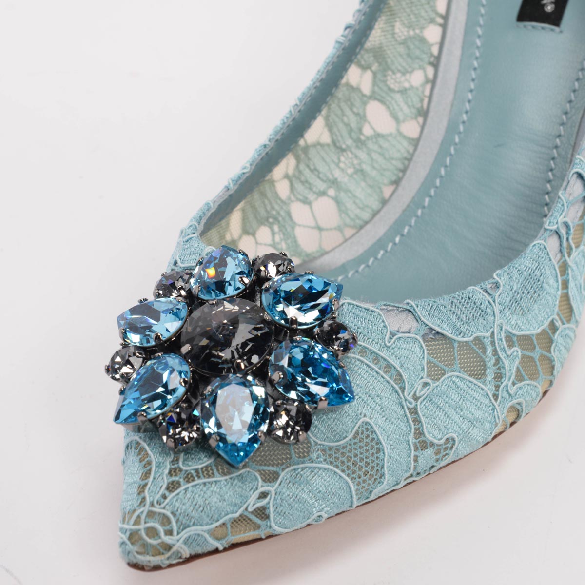 Dolce & Gabbana Azure Lace Bellucci Pumps 39