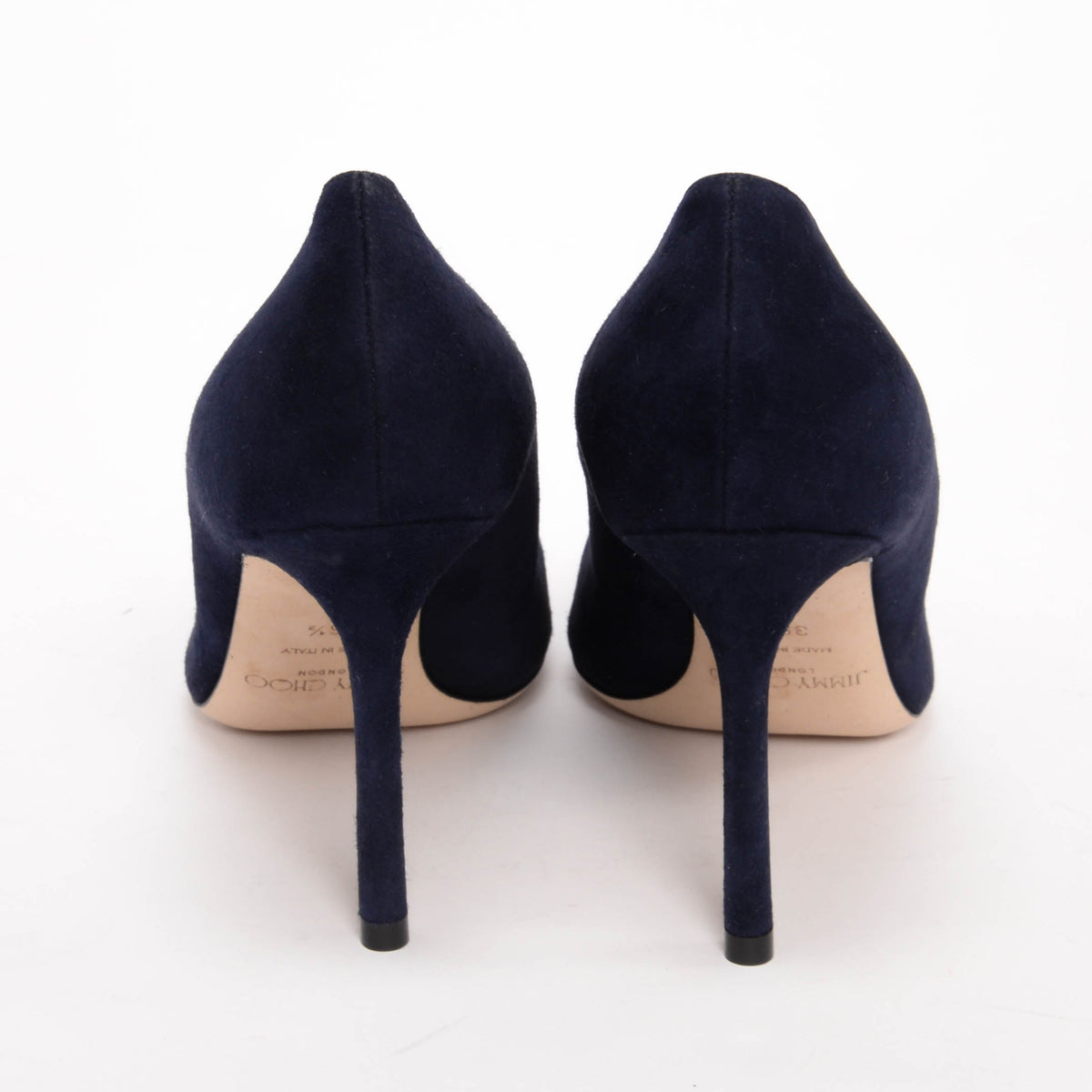 Jimmy Choo Navy Suede Romy 85 Pumps 36.5