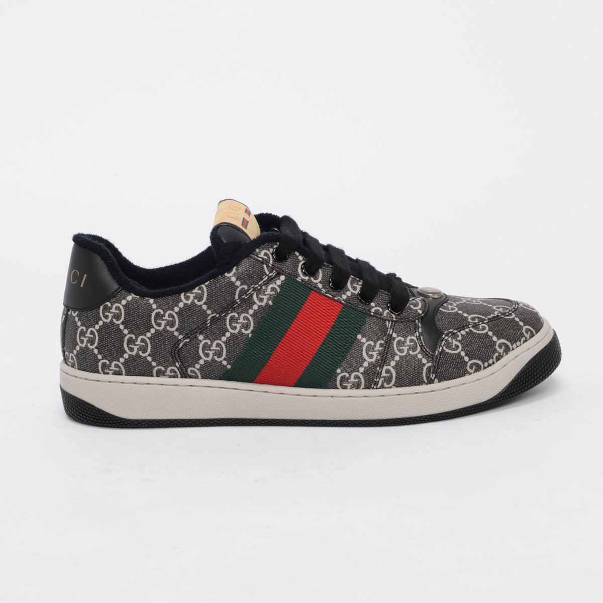 Gucci Black GG Supreme Screener Sneakers 41.5