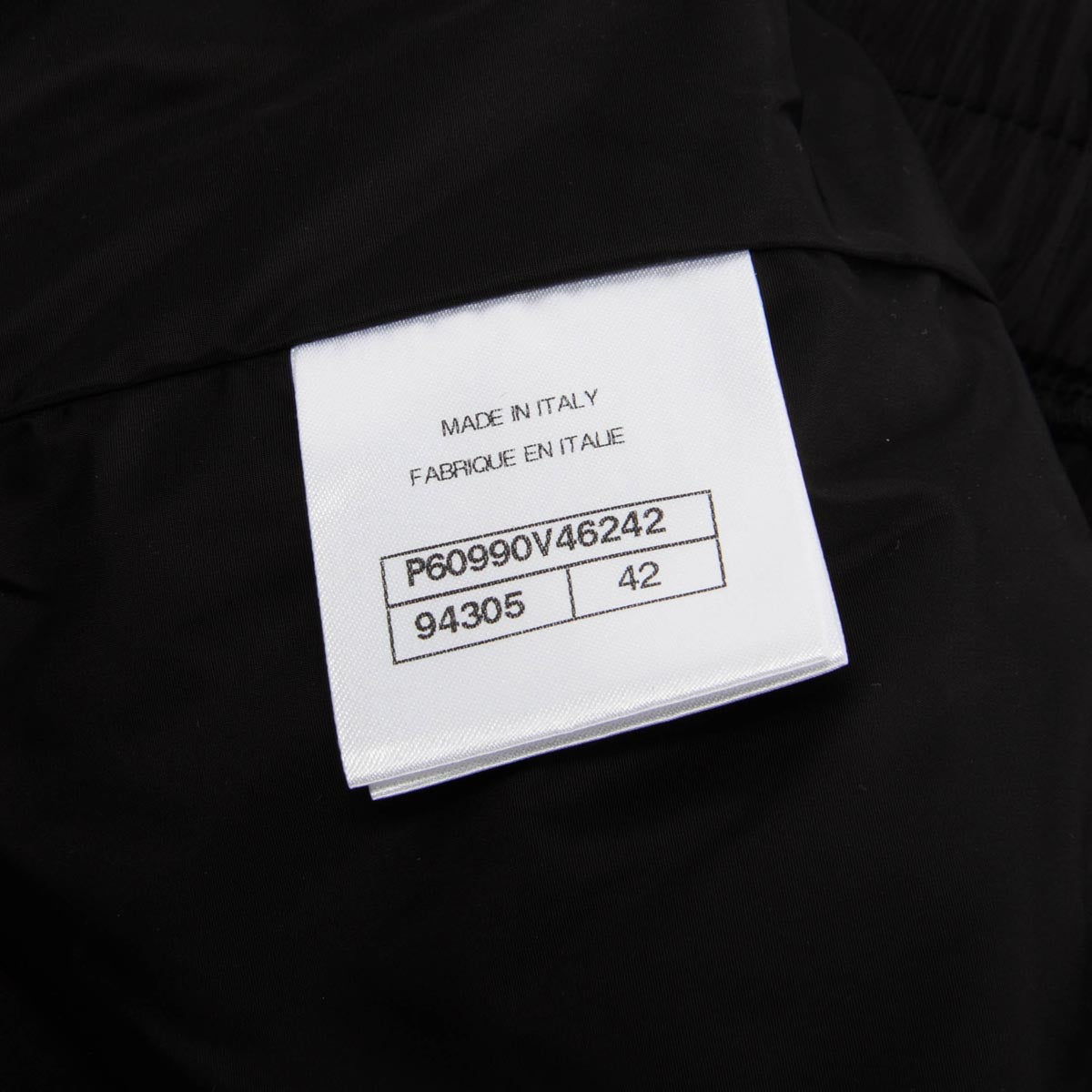 Chanel Black Quilted Nylon Bomber Jacket FR 42