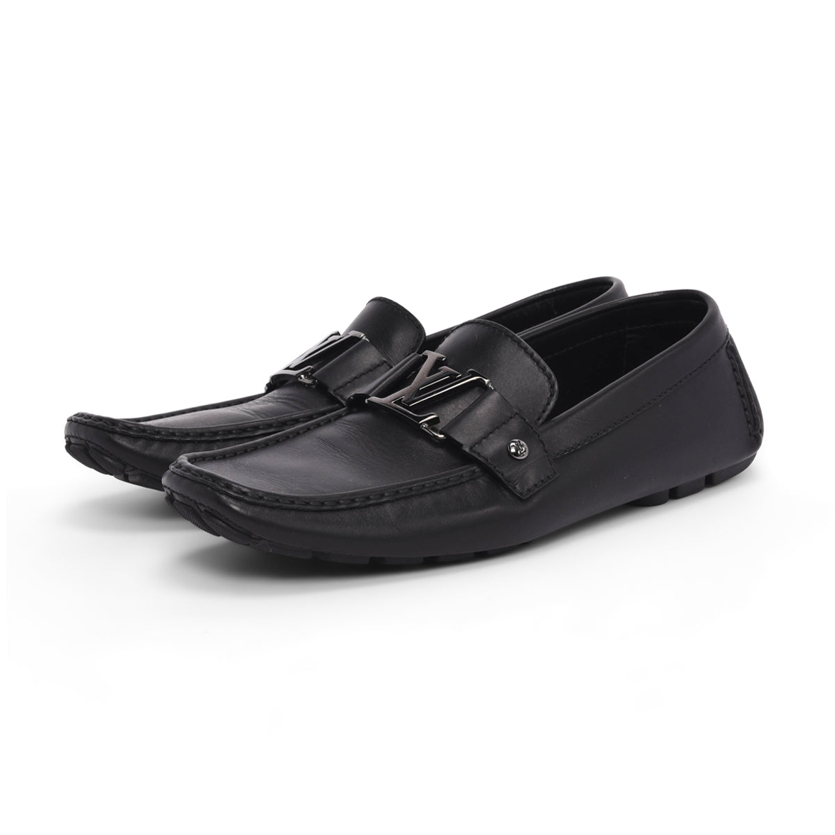 Louis Vuitton Black Calfskin Monte Carlo Mocassins