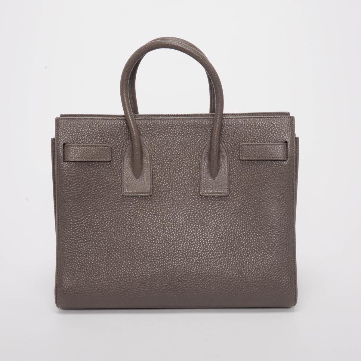 Saint Laurent Taupe Grained Calfskin Small Sac de Jour Tote