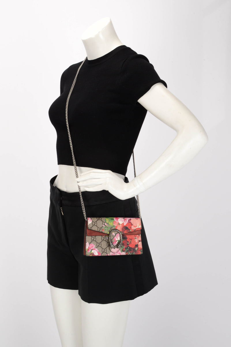 Gucci Pink GG Blooms Super Mini Dionysus Bag
