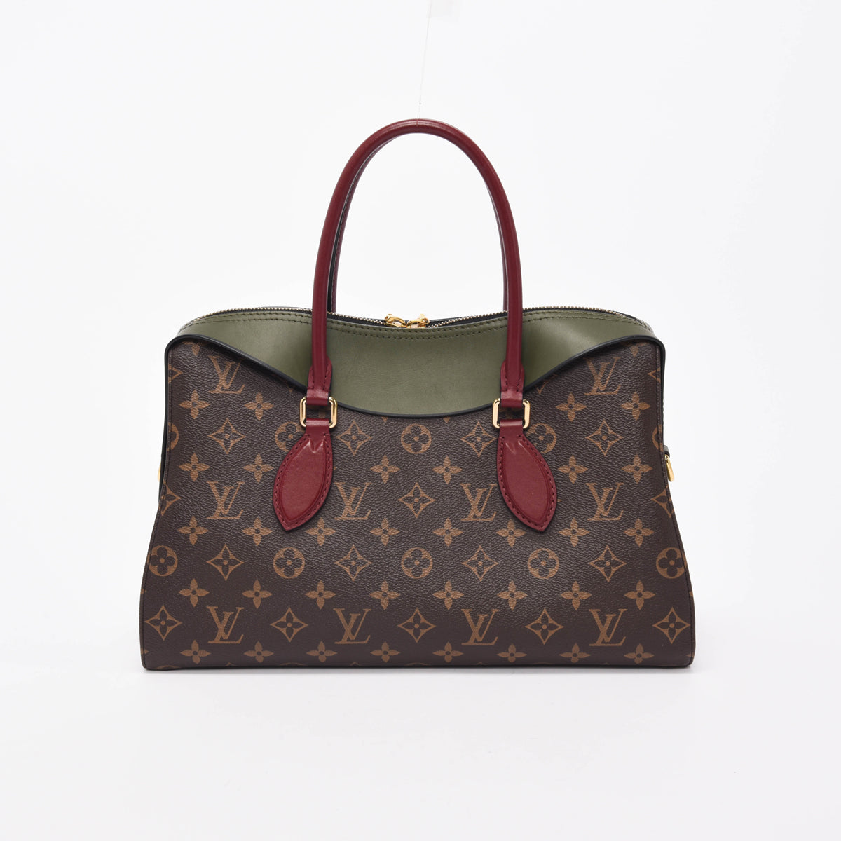 Louis Vuitton Khaki & Burgundy Monogram Canvas Tuileries Bag
