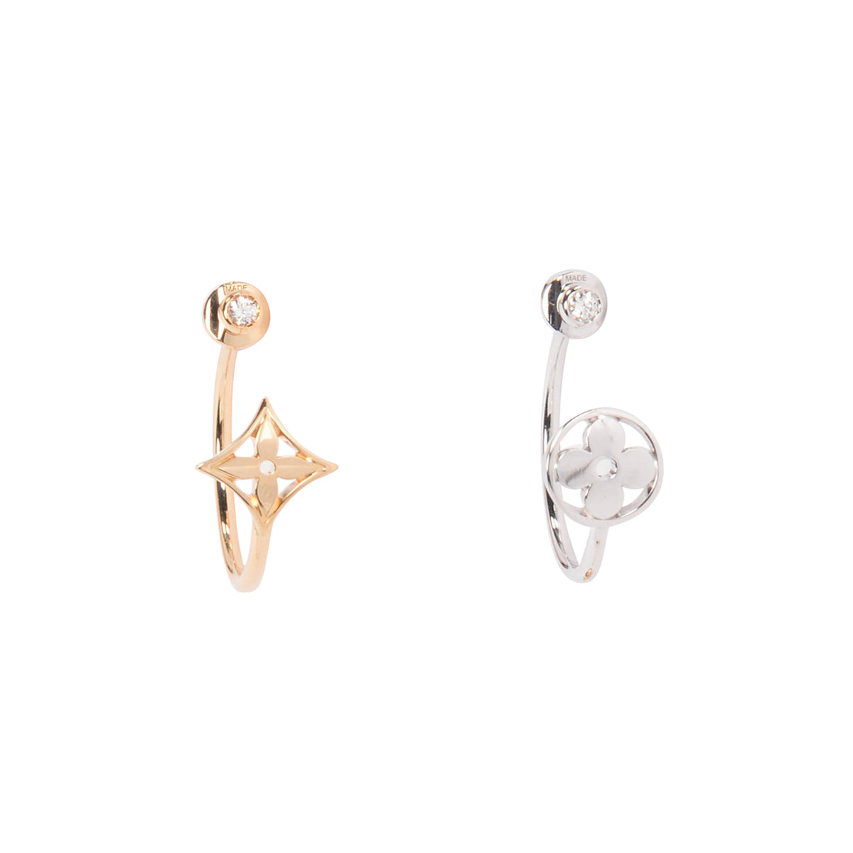 Louis Vuitton Gold Diamond Idylle Blossom Hoop Earrings