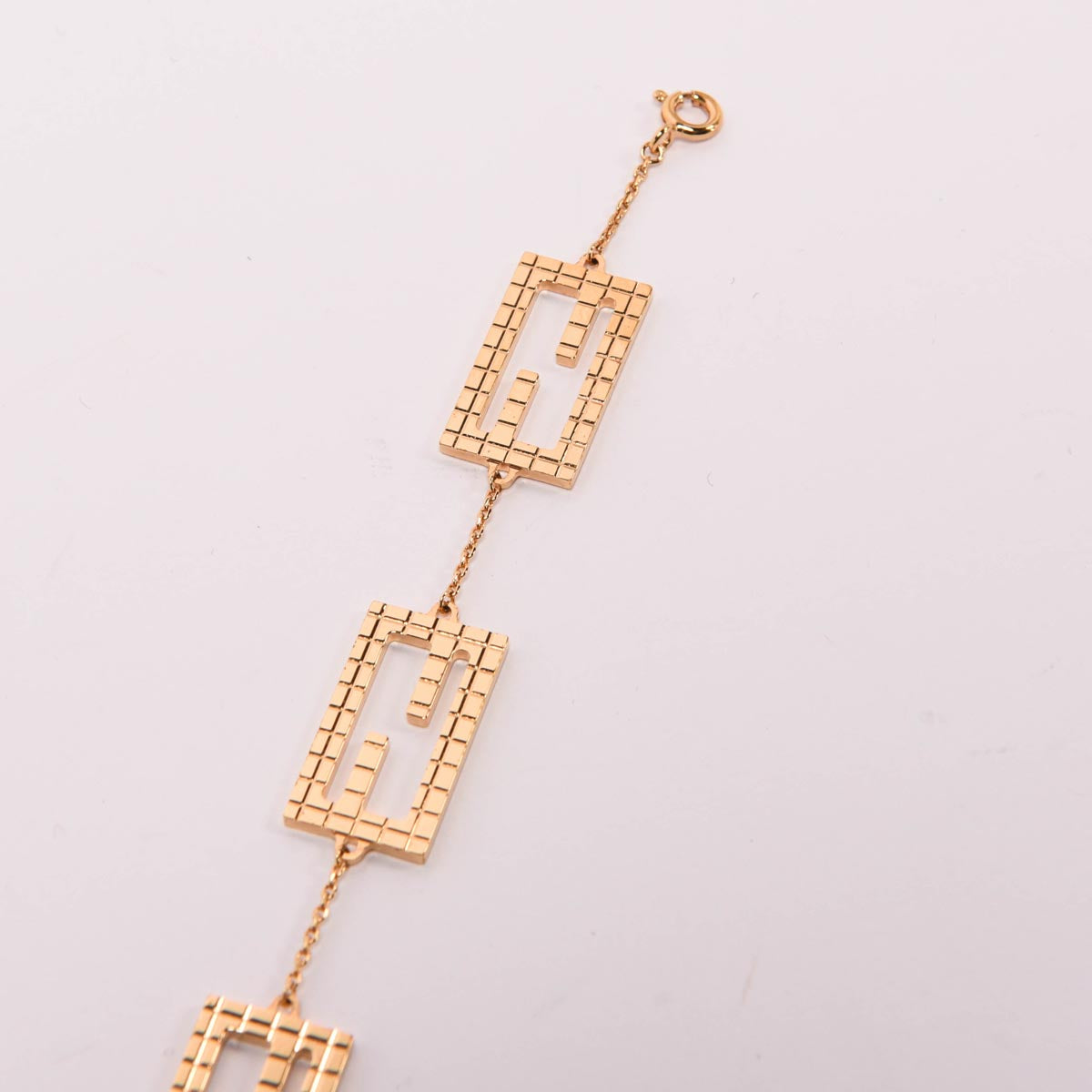 Fendi Gold Tone Metal Baguette Bracelet
