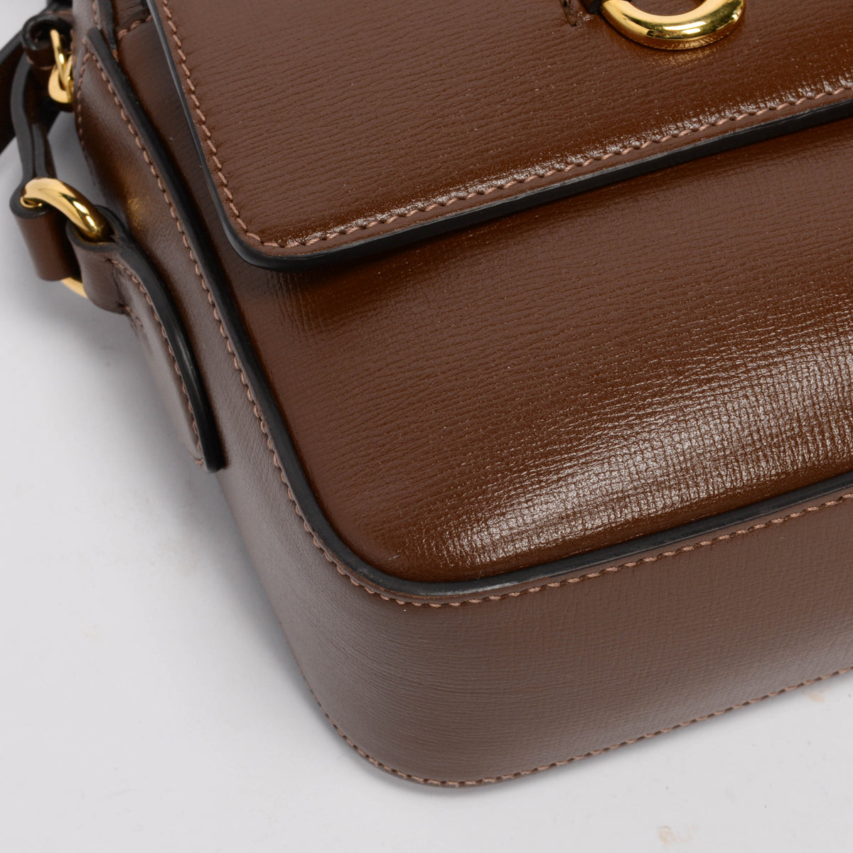 Gucci Brown Leather Horsebit 1955 Small Camera Bag