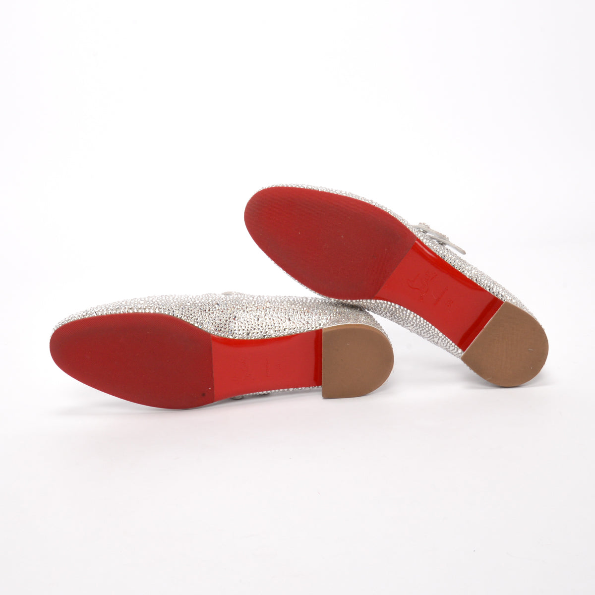 Christian Louboutin Silver Strass Embellished Sweet Jane Shoes 38