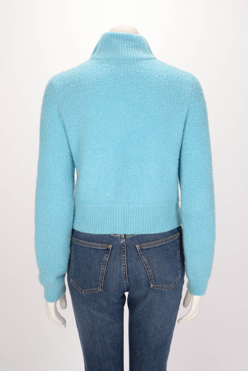 Gucci Blue Extrafine Wool Interlocking G Zip Jacket S
