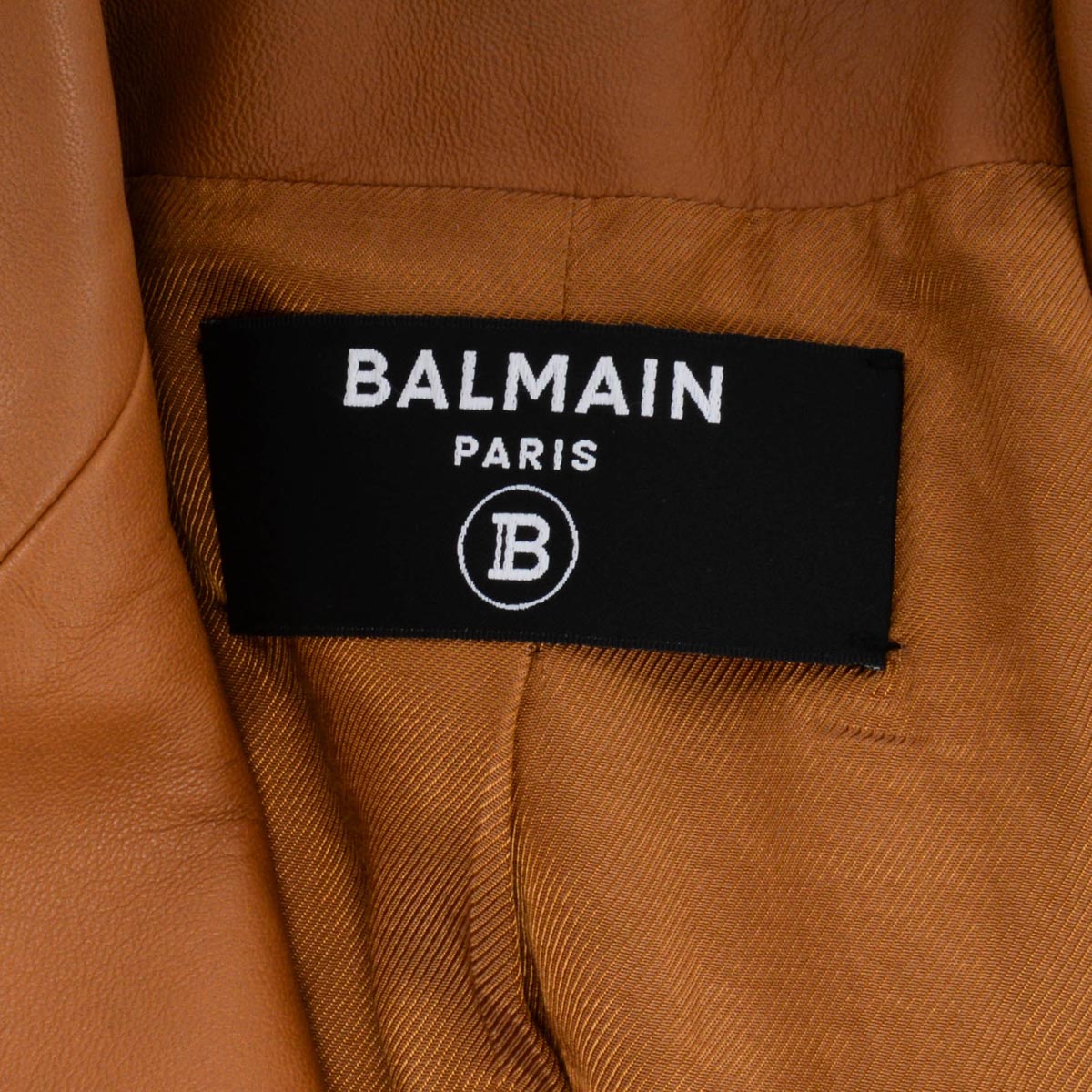 Balmain Tan Lambskin Classic Blazer FR 46