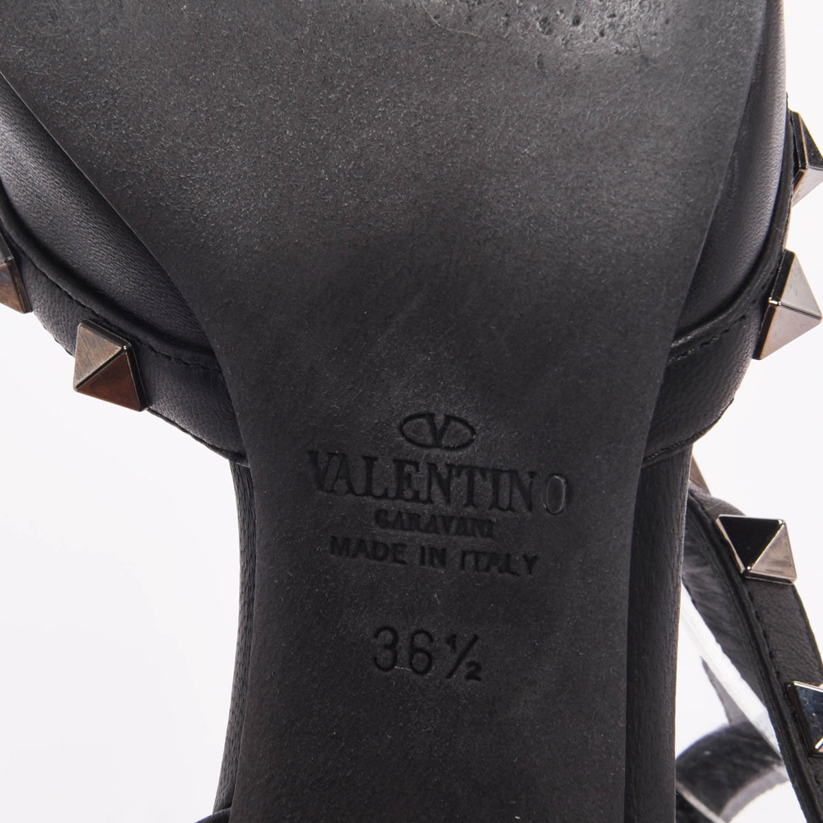 Valentino Black Matt Leather Rockstud Cage Pumps 36.5
