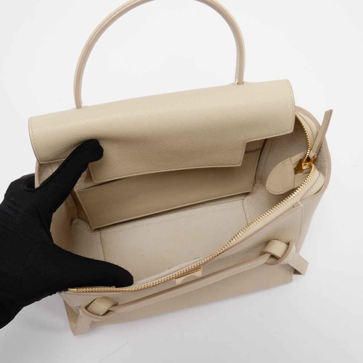 Celine Light Beige Grained Calfskin Micro Belt Bag