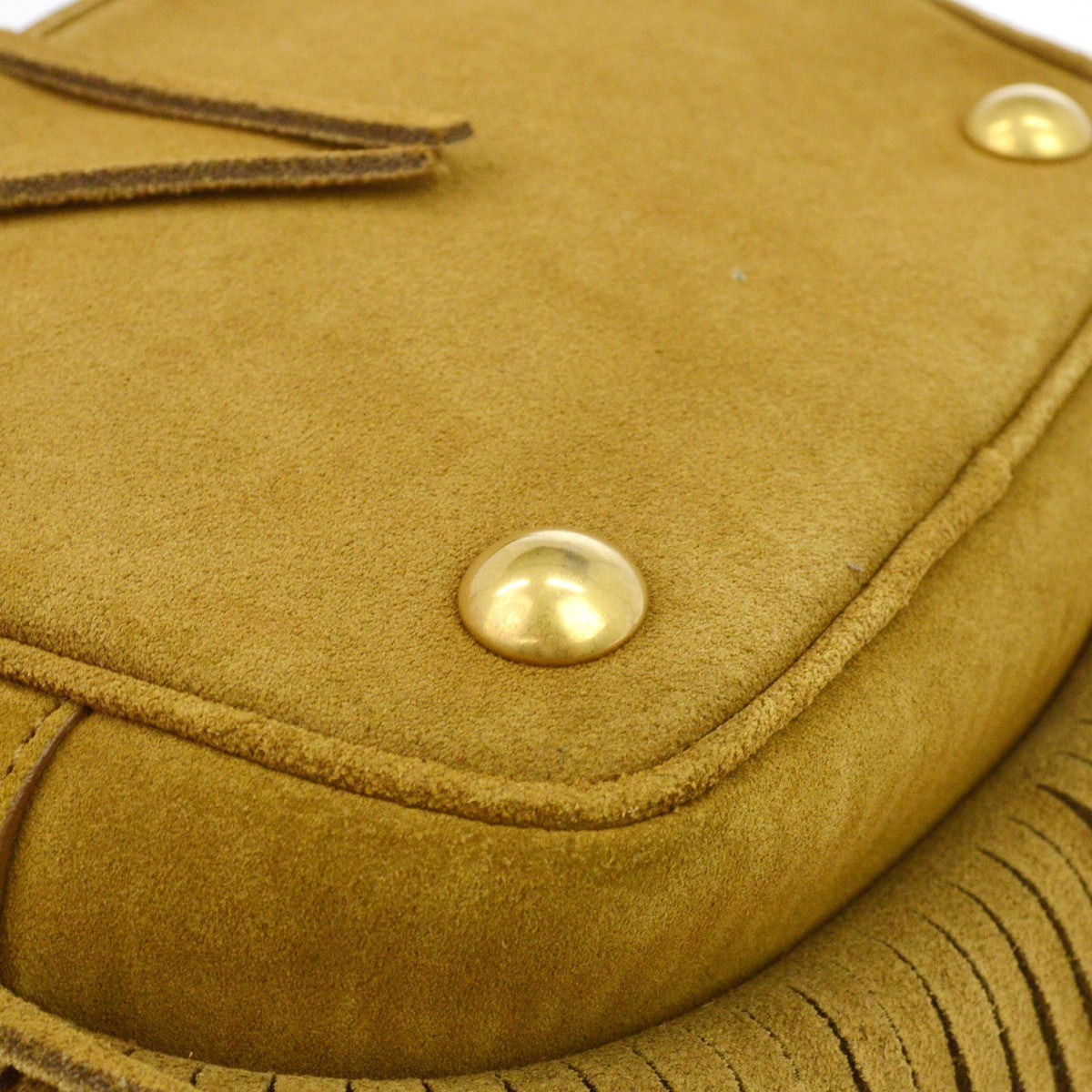 Saint Laurent Tan Suede Fringed Emmanuelle Bucket Bag