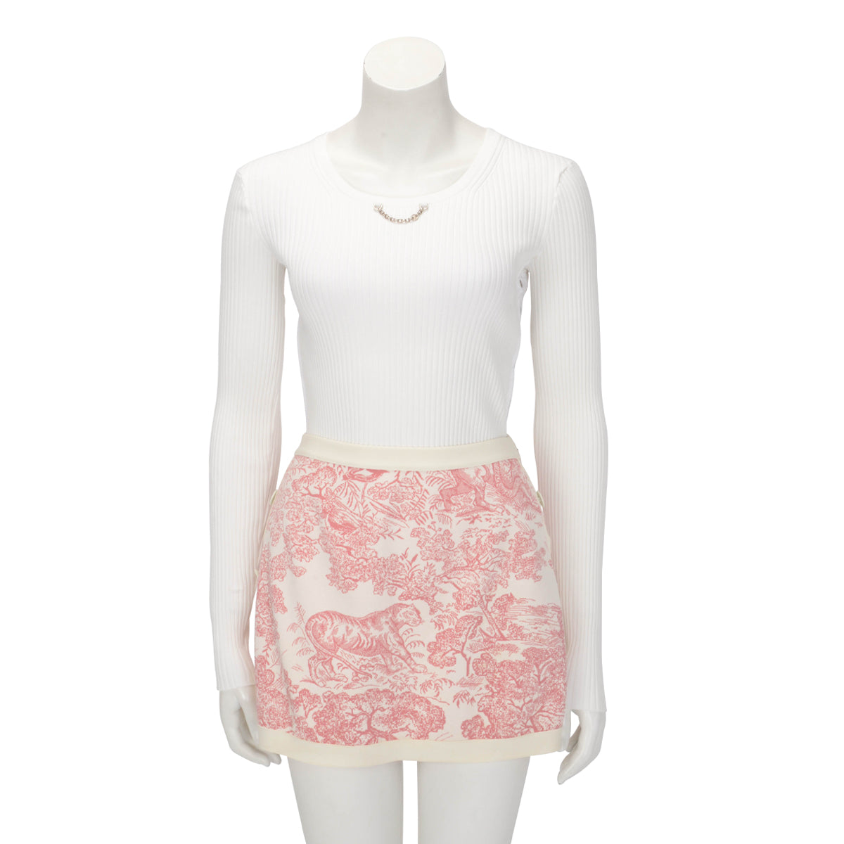 Dior Pink Toile de Jouy Sauvage Dioriviera Mini Skirt FR 36