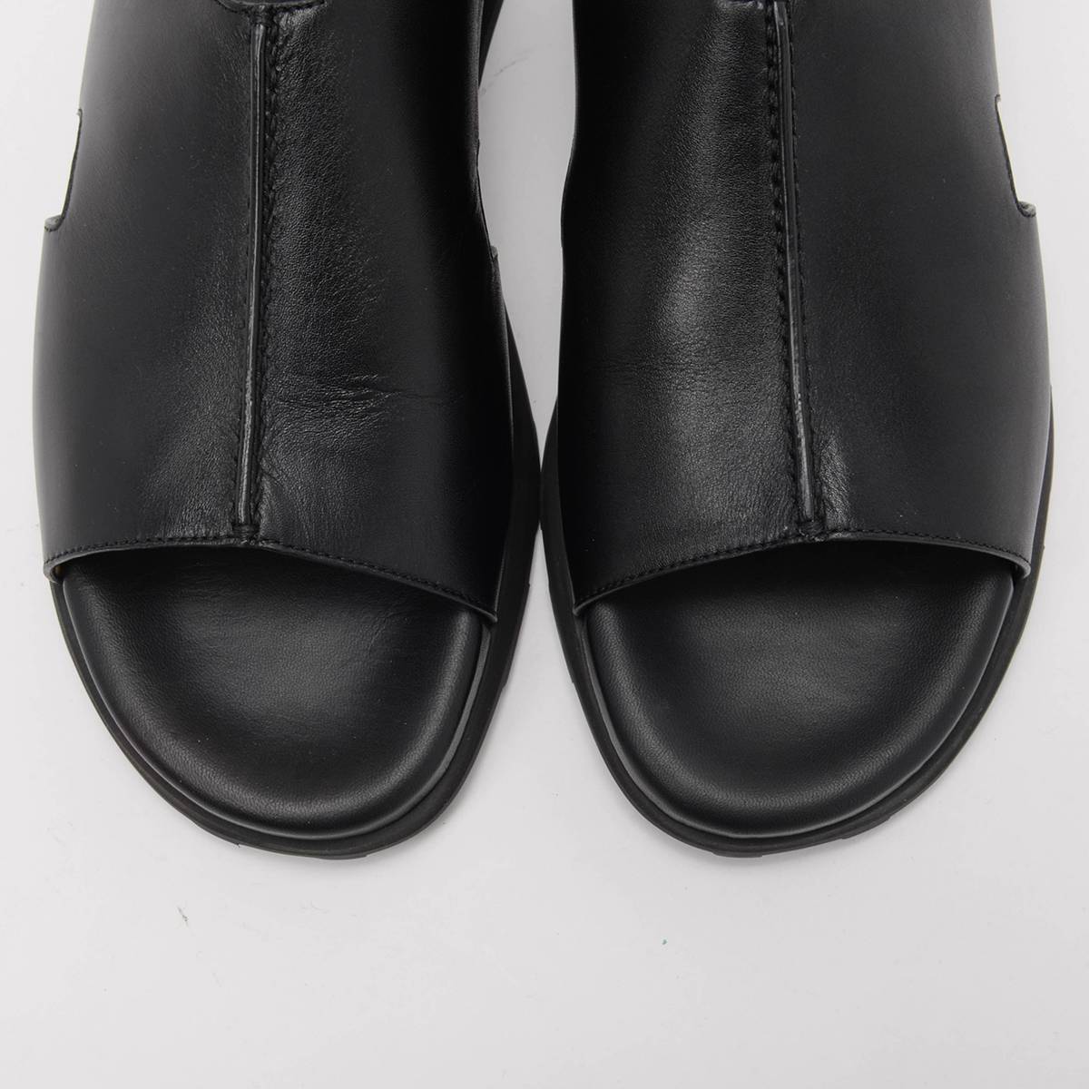 Hermes Black Calfskin Pharaon Sandals 43