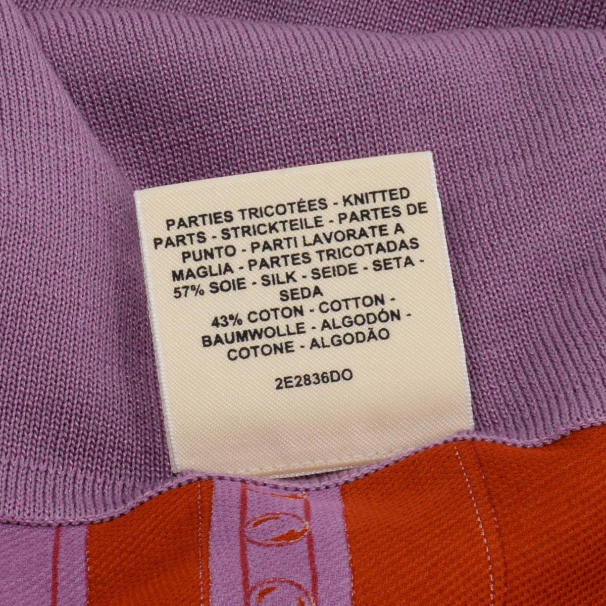 Hermes Violet Parme Silk Grand Tralala Belted Cardigan FR 46