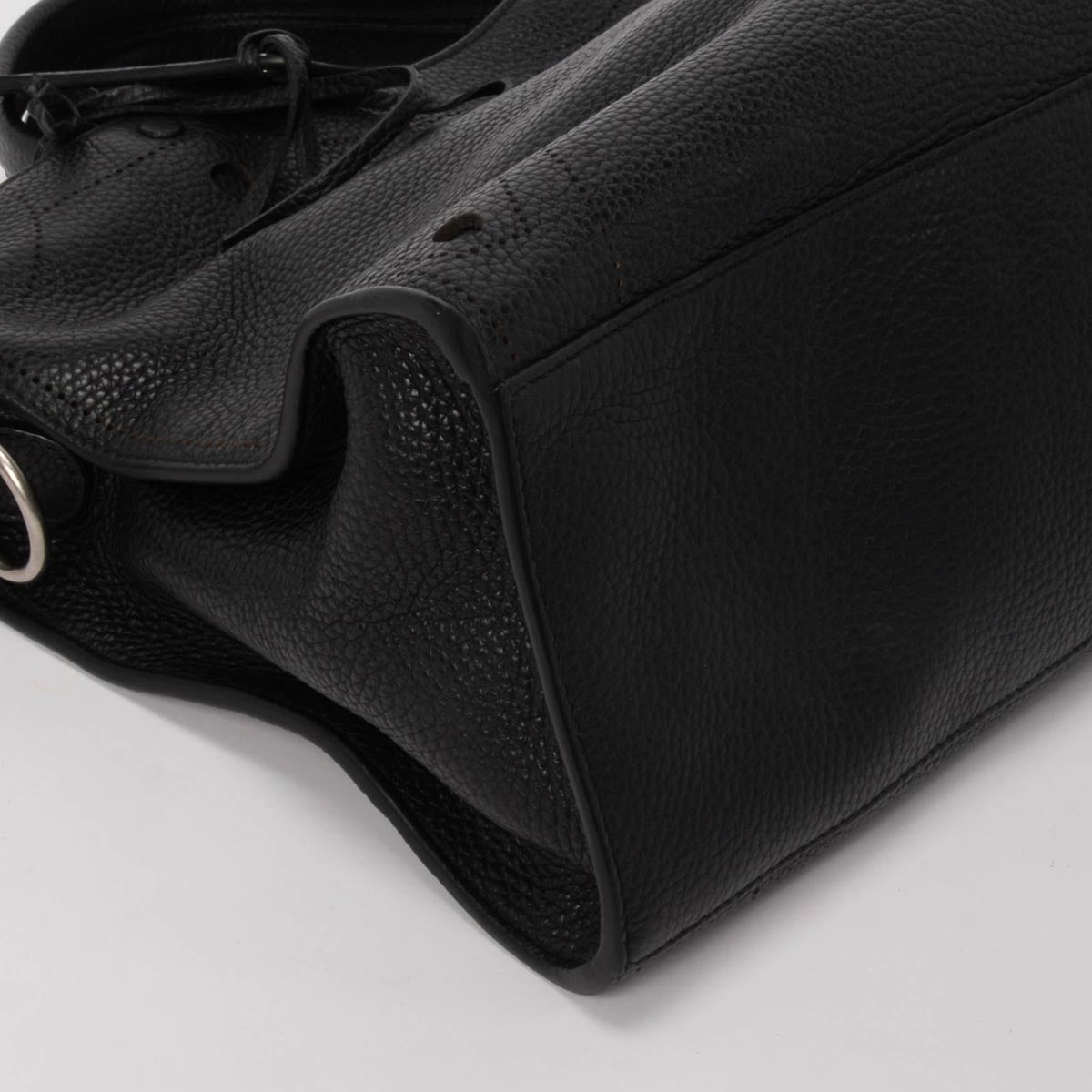 Balenciaga Black Perforated Grained Calfskin Blackout City Bag