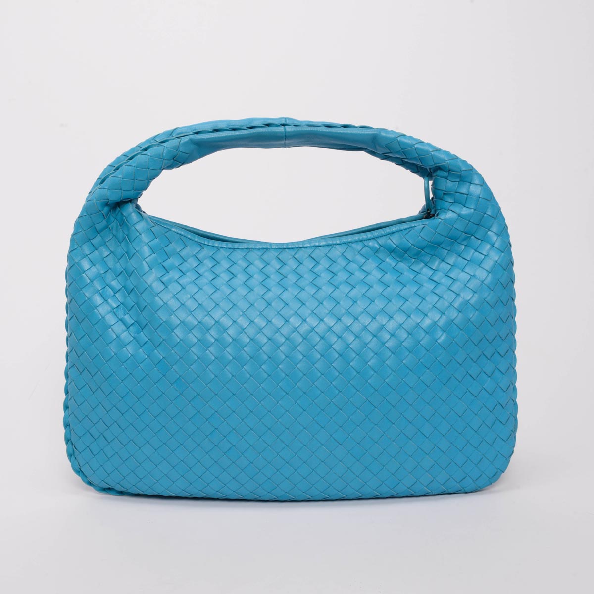 Bottega Veneta Aqua Intrecciato Small Veneta Hobo Bag