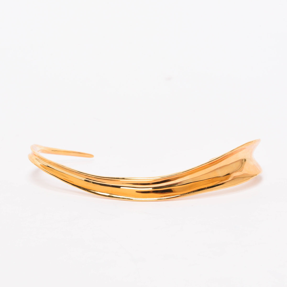 Saint Laurent Gold Tone Torc Choker Necklace