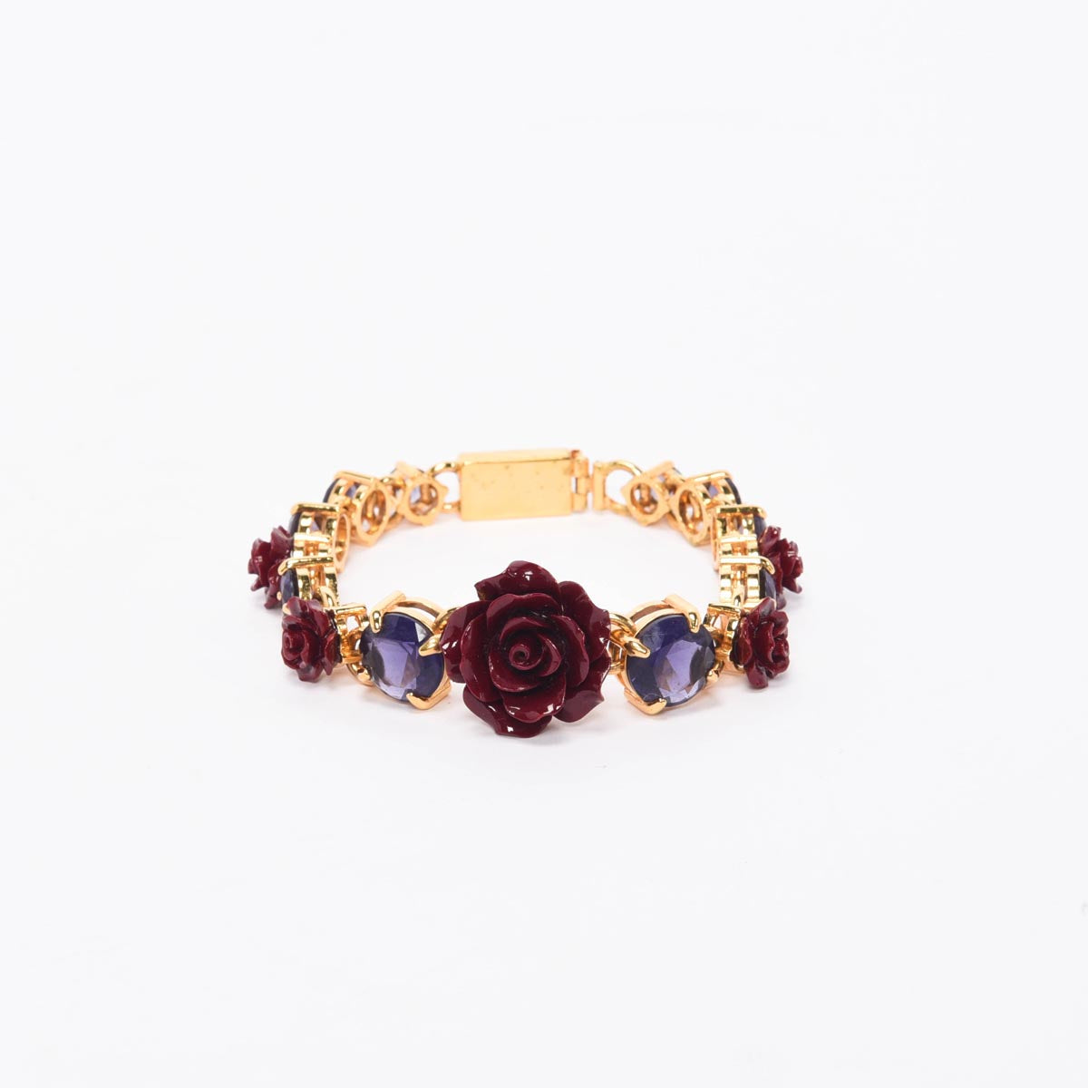 Prada Red & Purple Crystal Rose Bracelet