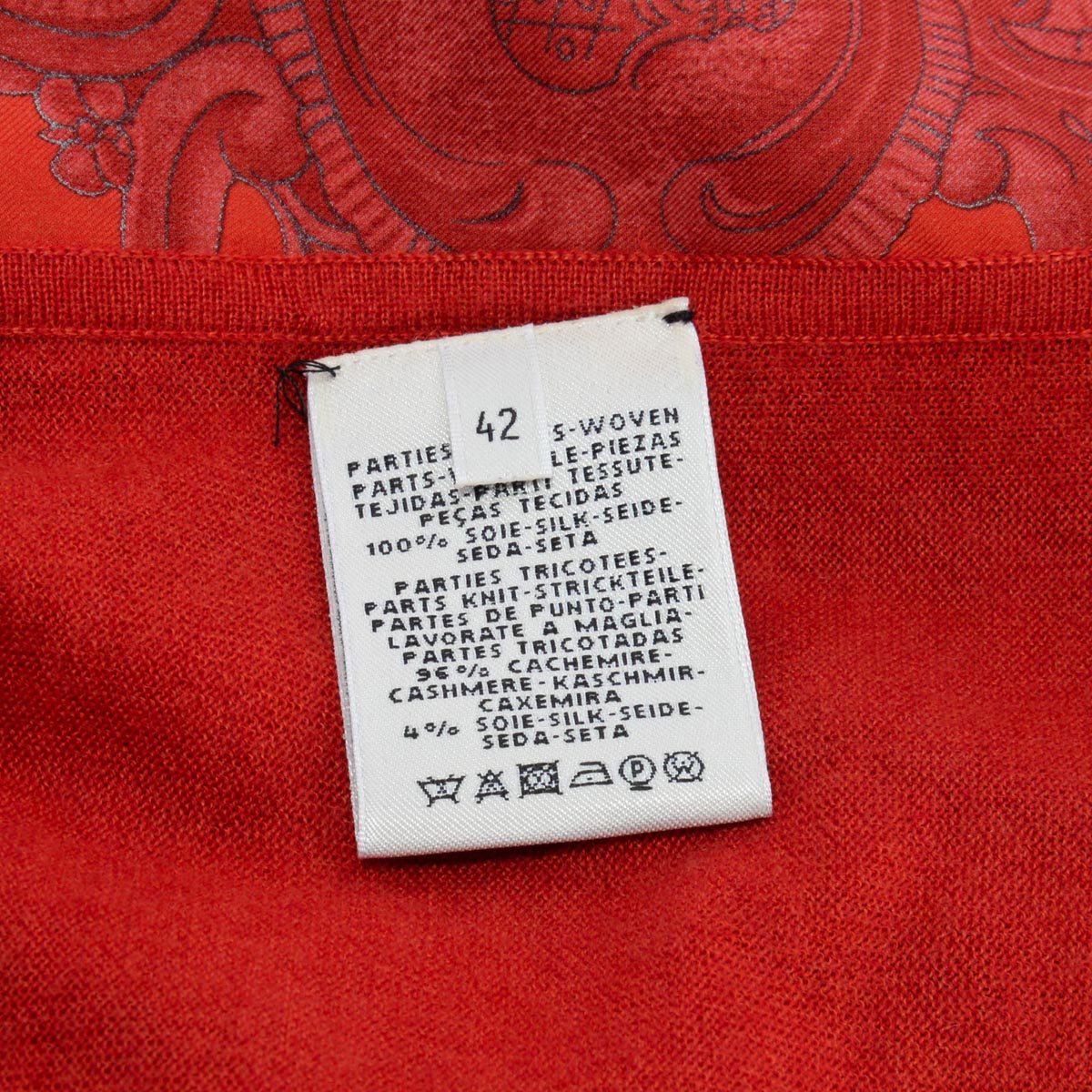 Hermes Red Boucles et Galons du Tsar Belted Cardigan FR 42