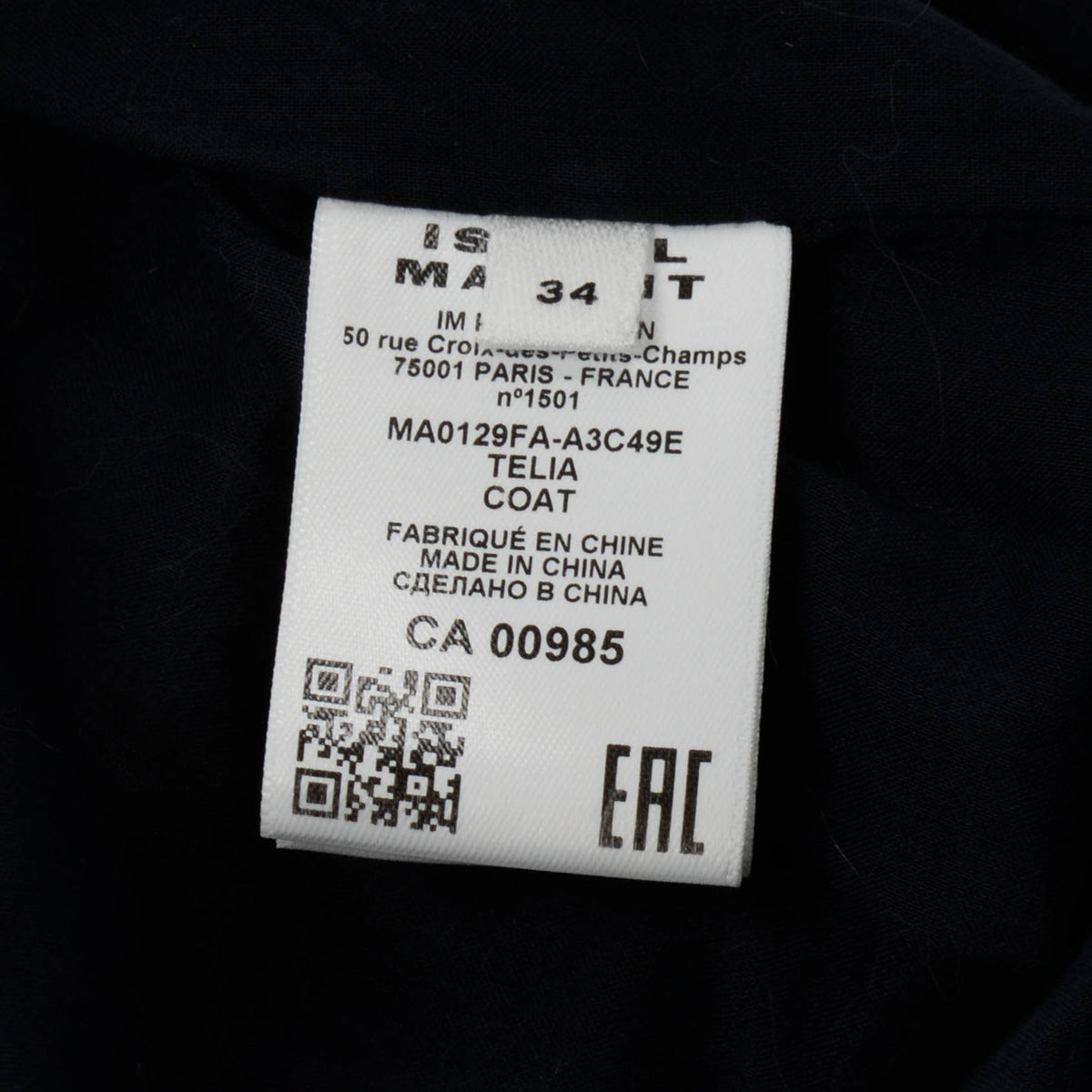 Isabel Marant Etoile Black Glossed Shell Telia Cropped Puffer Jacket FR 34