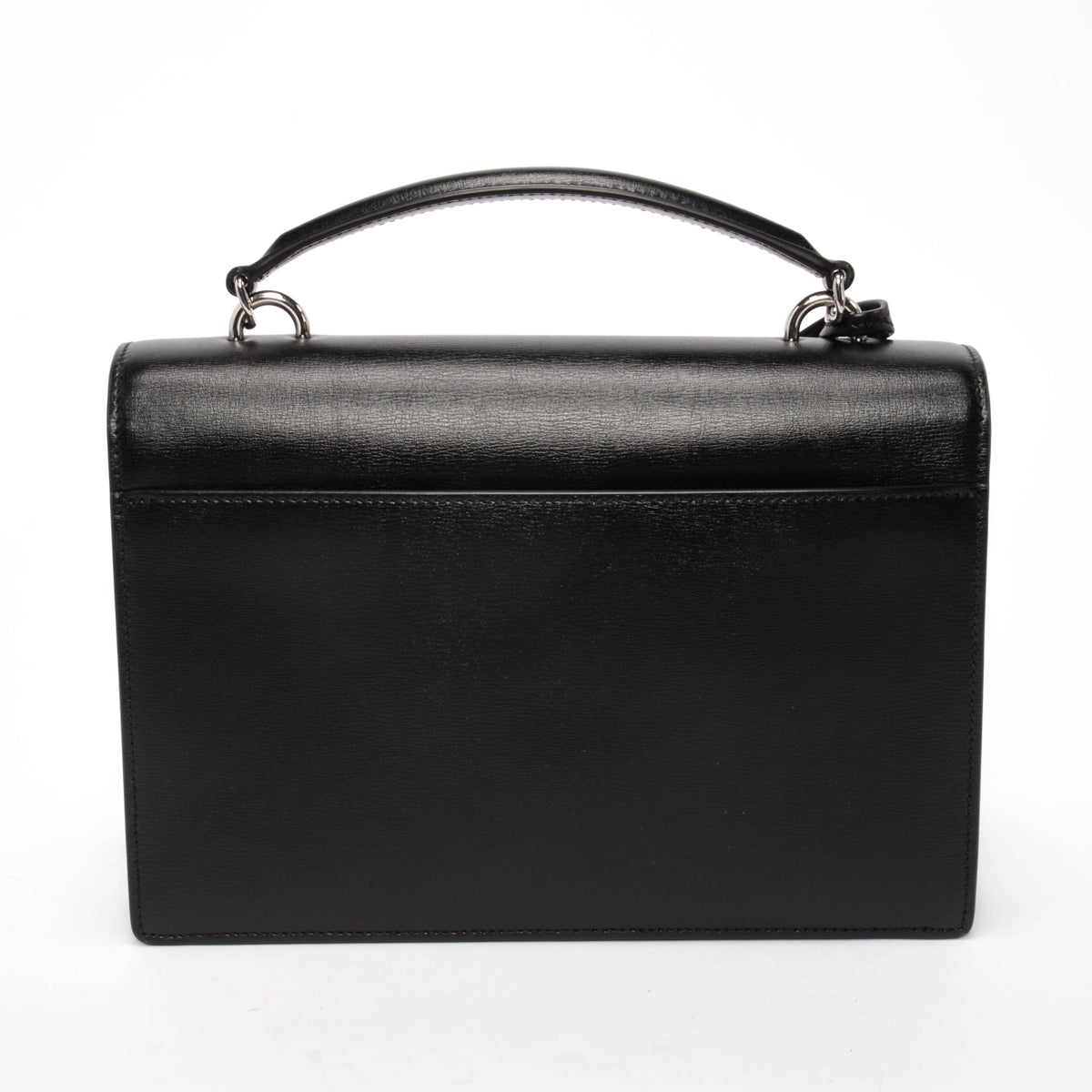 Saint Laurent Black Calfskin Medium Sunset Top Handle Bag