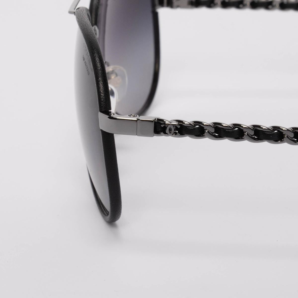 Chanel Black Polarised Aviator Sunglasses