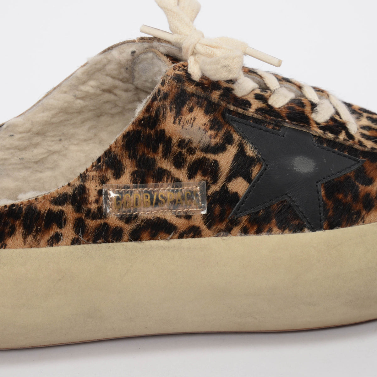 Golden Goose Leopard Print Pony Hair Space Star Sneakers 38