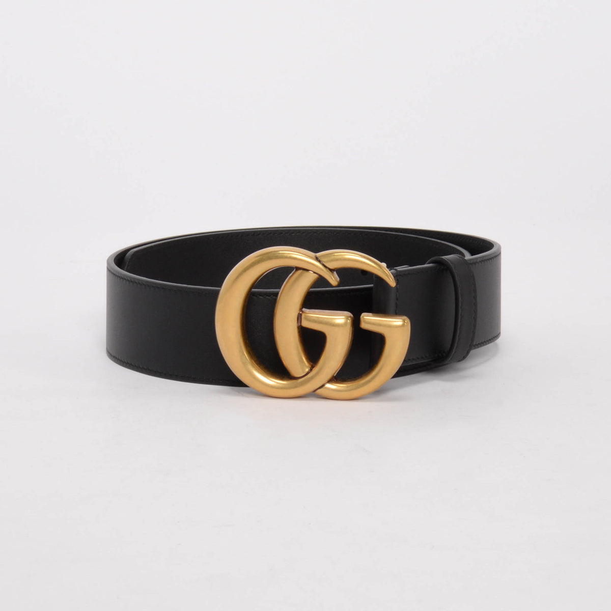 Gucci Black Calfskin Wide GG Marmont Belt