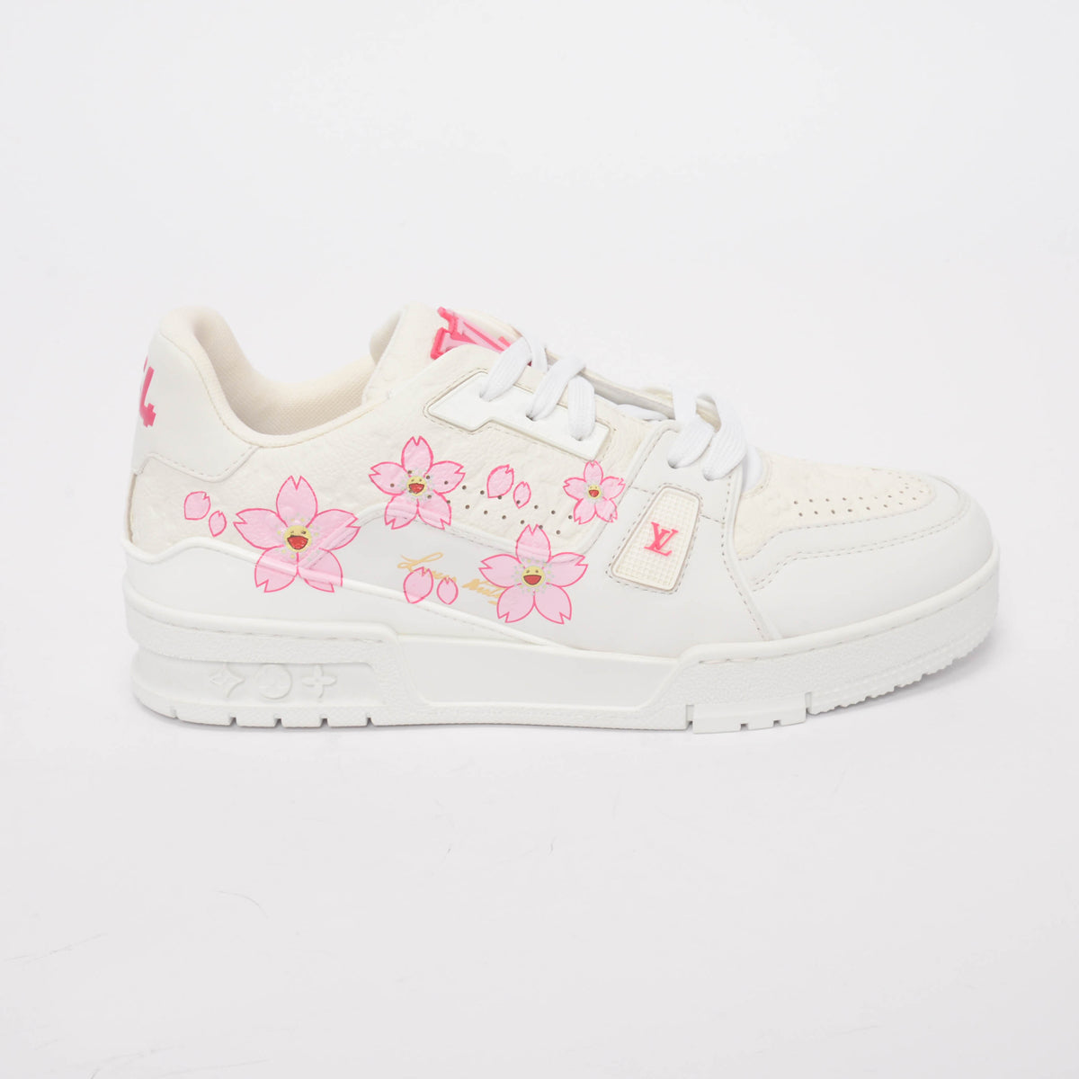 Louis Vuitton x TM Embossed Monogram Cherry Blossom Trainer Sneakers 38