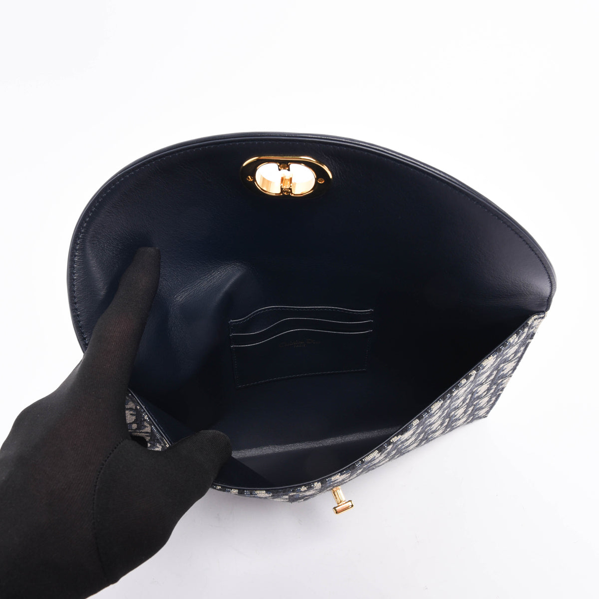 Dior Navy Oblique Jacquard 30 Montaigne Avenue Pouch
